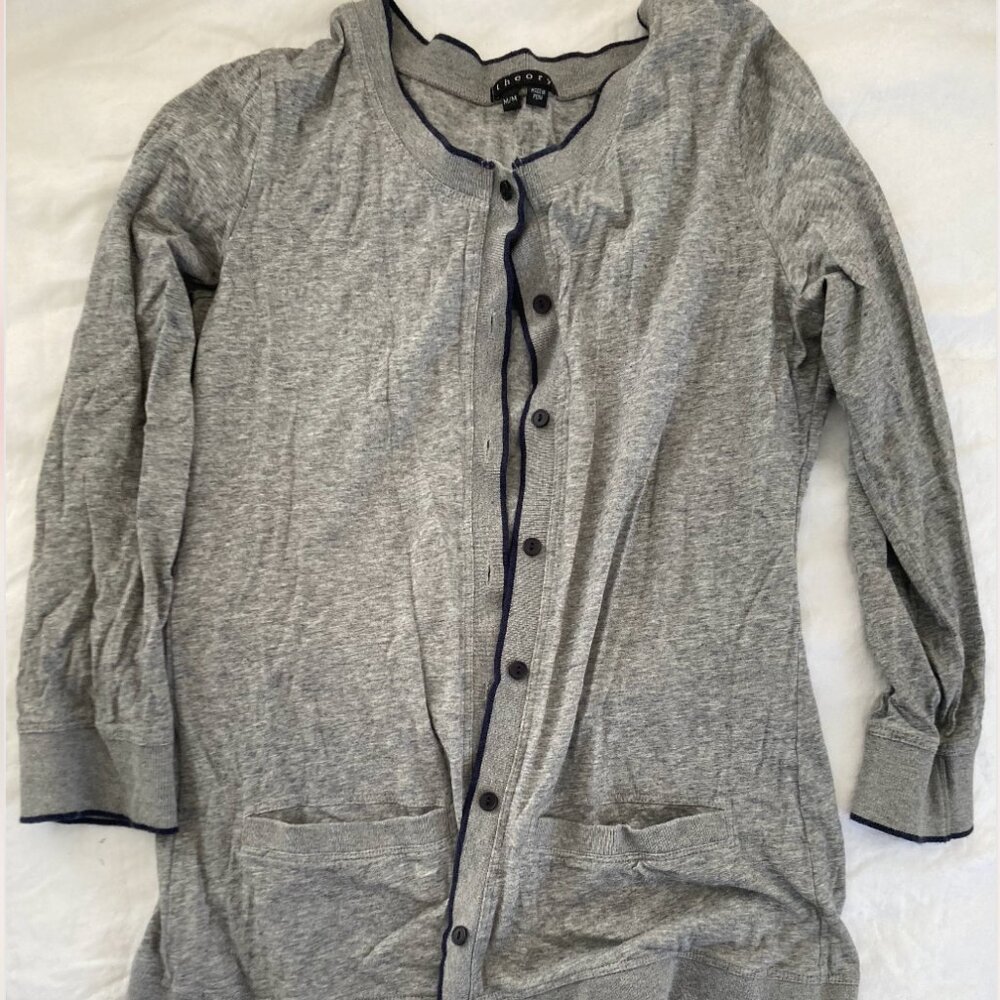 Theory Grey Cardigan Size M